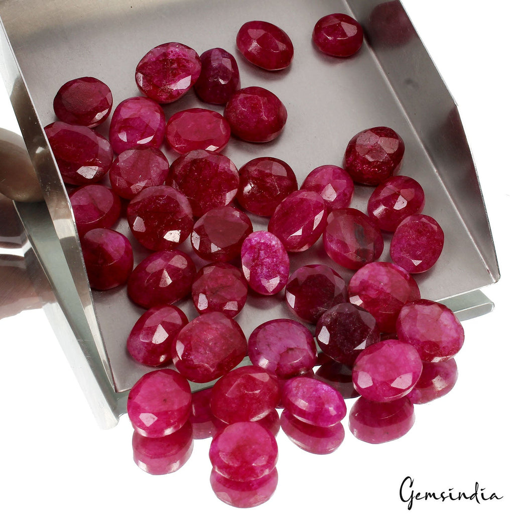 360 Ct/37 Pcs Natural Red USA Beryl Bixbite Oval Cut Loose Gems Lot For Jewelry