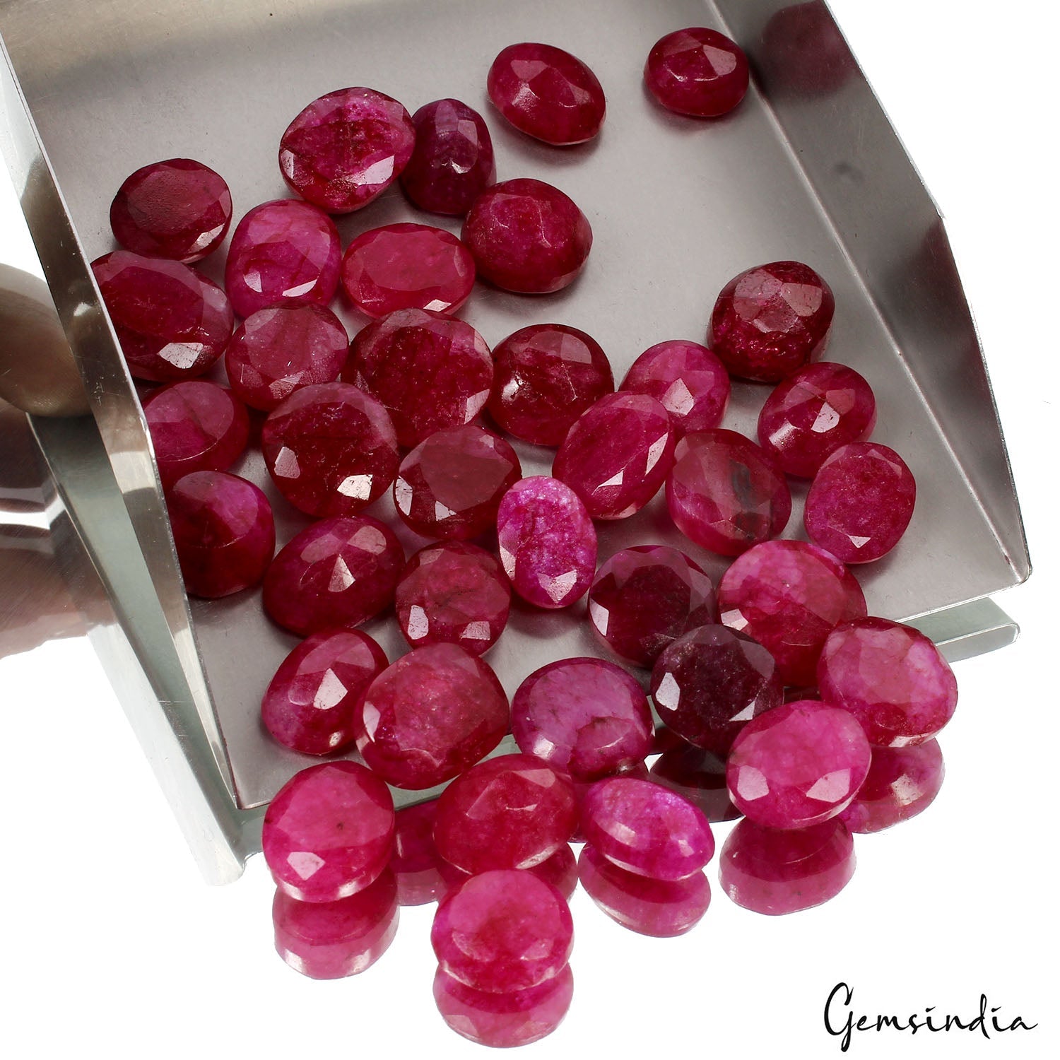 360 Ct/37 Pcs Natural Red USA Beryl Bixbite Oval Cut Loose Gems Lot For Jewelry