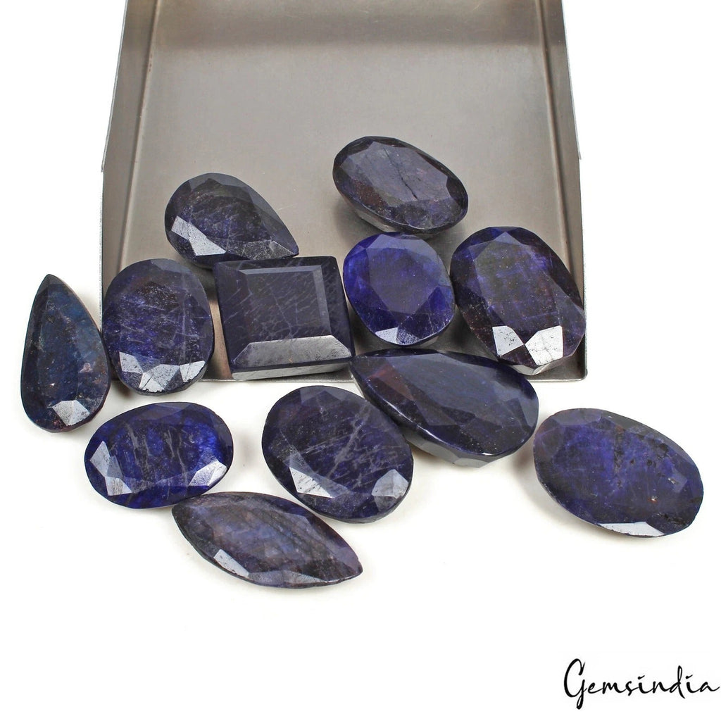 12 Pcs Natural Blue Sapphire Mix Cut Loose Madagascar 27-34mm Gemstones~ 720 Cts