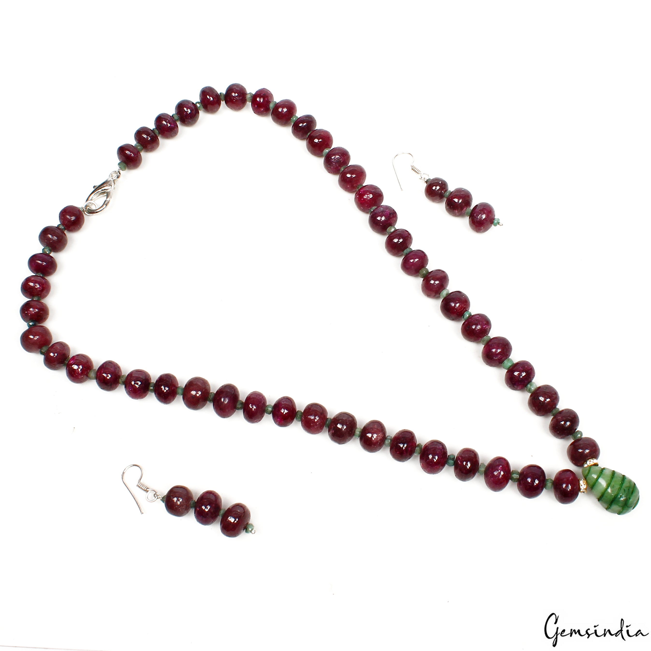 Ruby Necklace, Color Enhanced, Red — 3mm to 11mm, 770 Ct, Madagascar