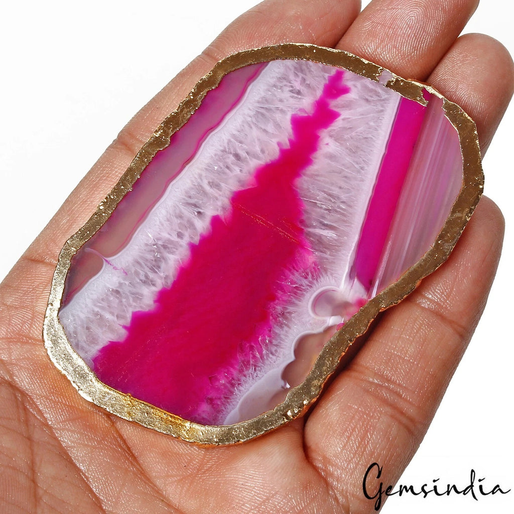 Onyx Geode, Color Enhanced, Pink — 80x53x5mm, 251.30 Ct