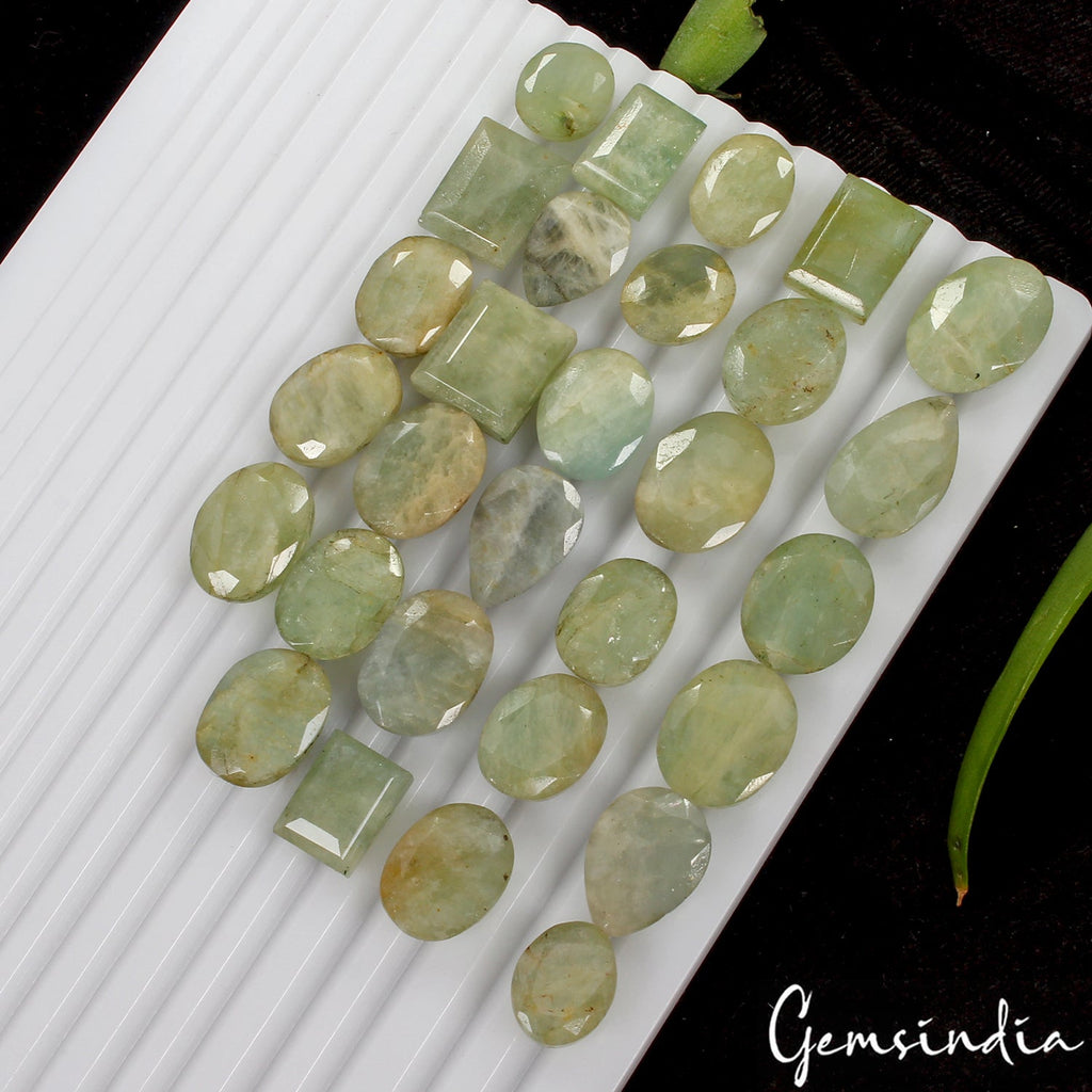 29 Pcs Natural Green Beryl Aquamarine Mix Cut Loose Untreated Gemstones~ 420 Cts