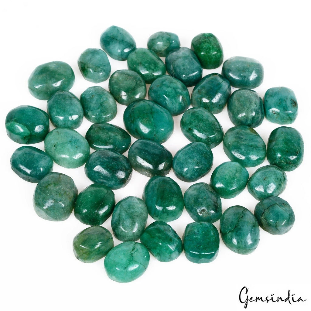 240 Cts/38 Pcs Natural Brazilian Green Emerald Oval Cab Loose Gems For Jewelry