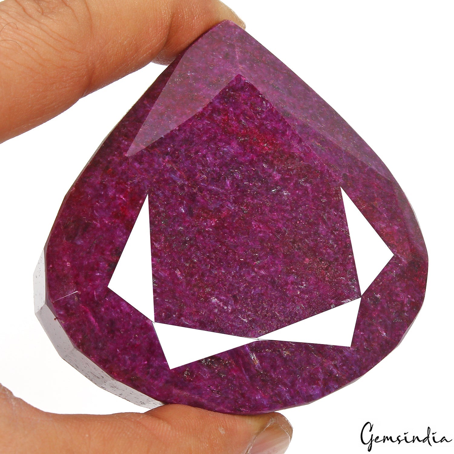 Certified 1470 Cts Natural Dark Red Ruby Pear Faceted Huge Loose Earth mined Gem