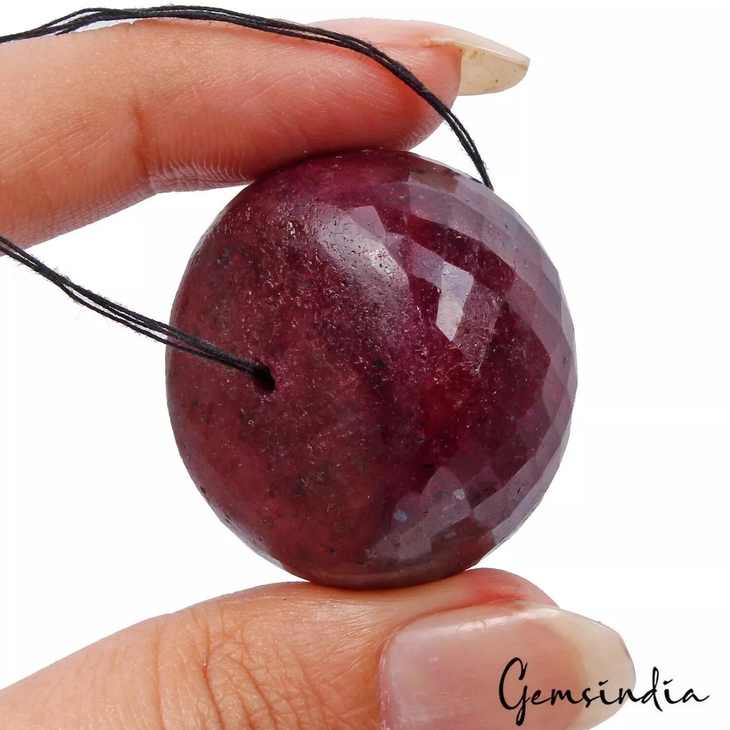 Certified 266.60 Cts Natural African Red Ruby Round Checker Cut Drill Bead Gem