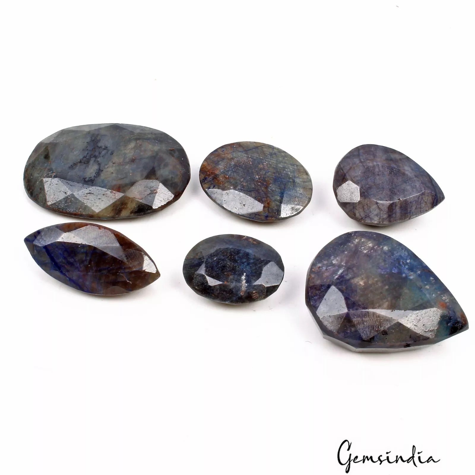 480 Ct Natural Blue Sapphire Mix Cut Faceted Earth Mined Pendant Size Gemstone