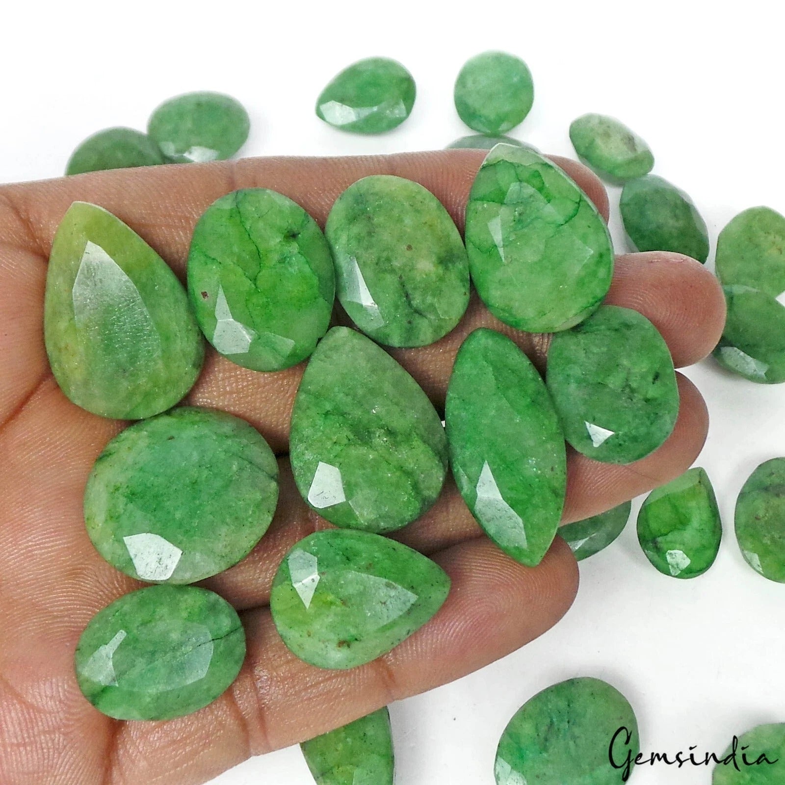 Certified 480 Ct Natural Green Emerald Mix Cut Loose 17-31mm Gemstones Lot~ 28Pc