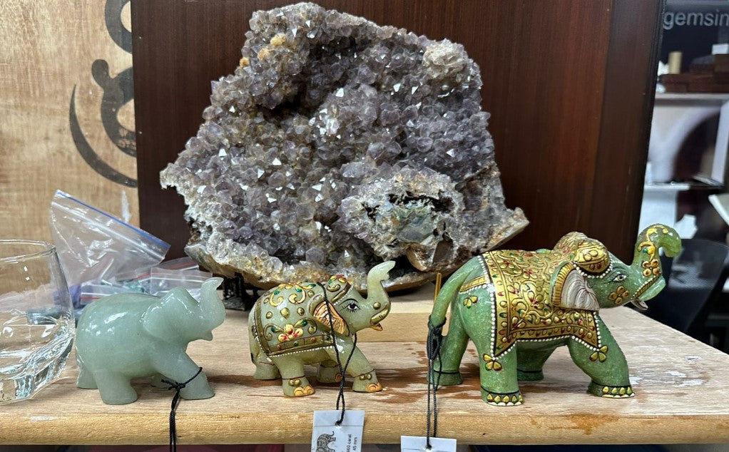 Set of 3 Elephants ~ Natural gemstone
