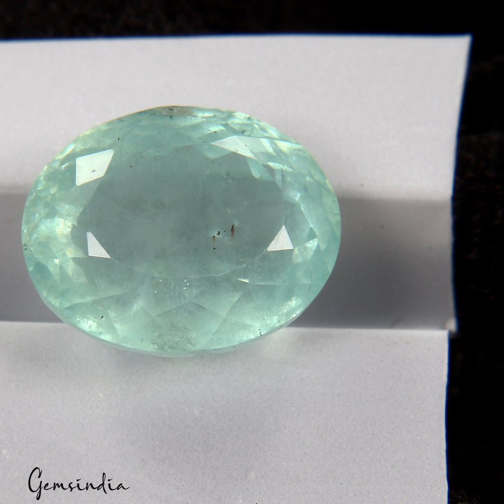 Certified 7.20Ct Green Santa Maria Aquamarine Gem From Brazil 100% Natural Color