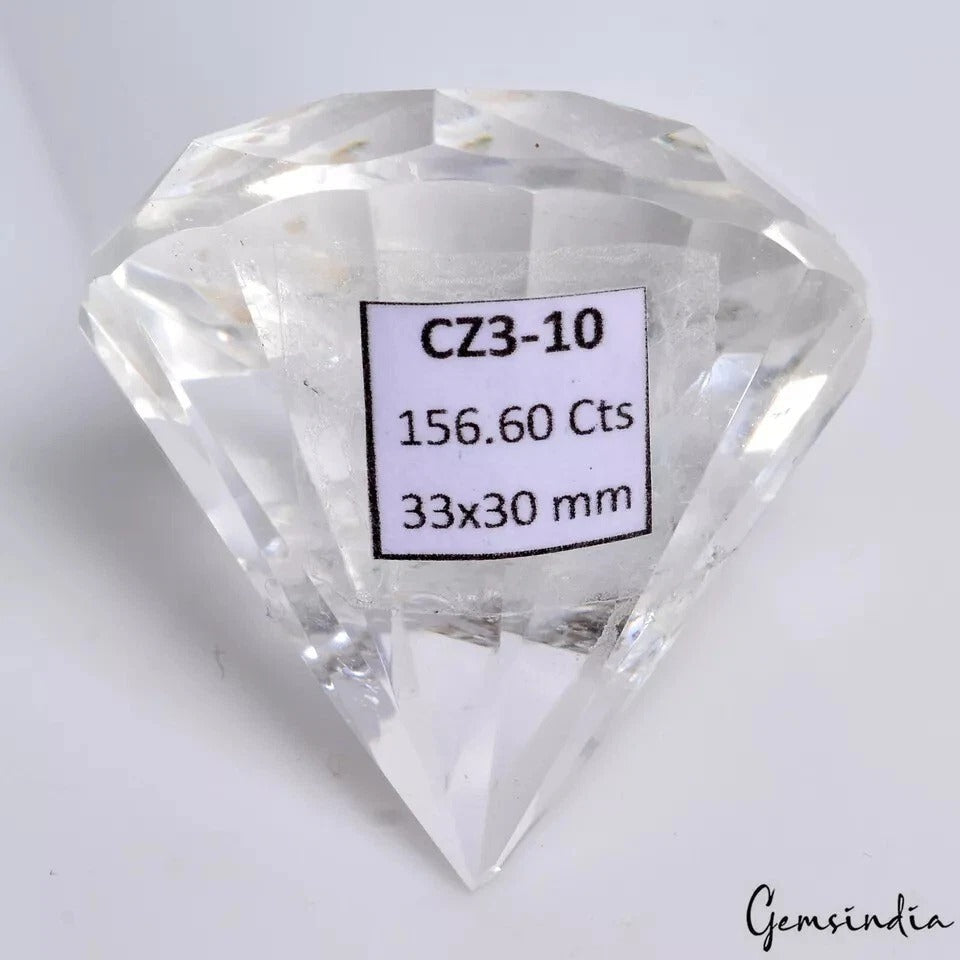 156.60 Cts Natural Diamond Cut White Quartz Crystal Mineral Loose Huge Size Gem