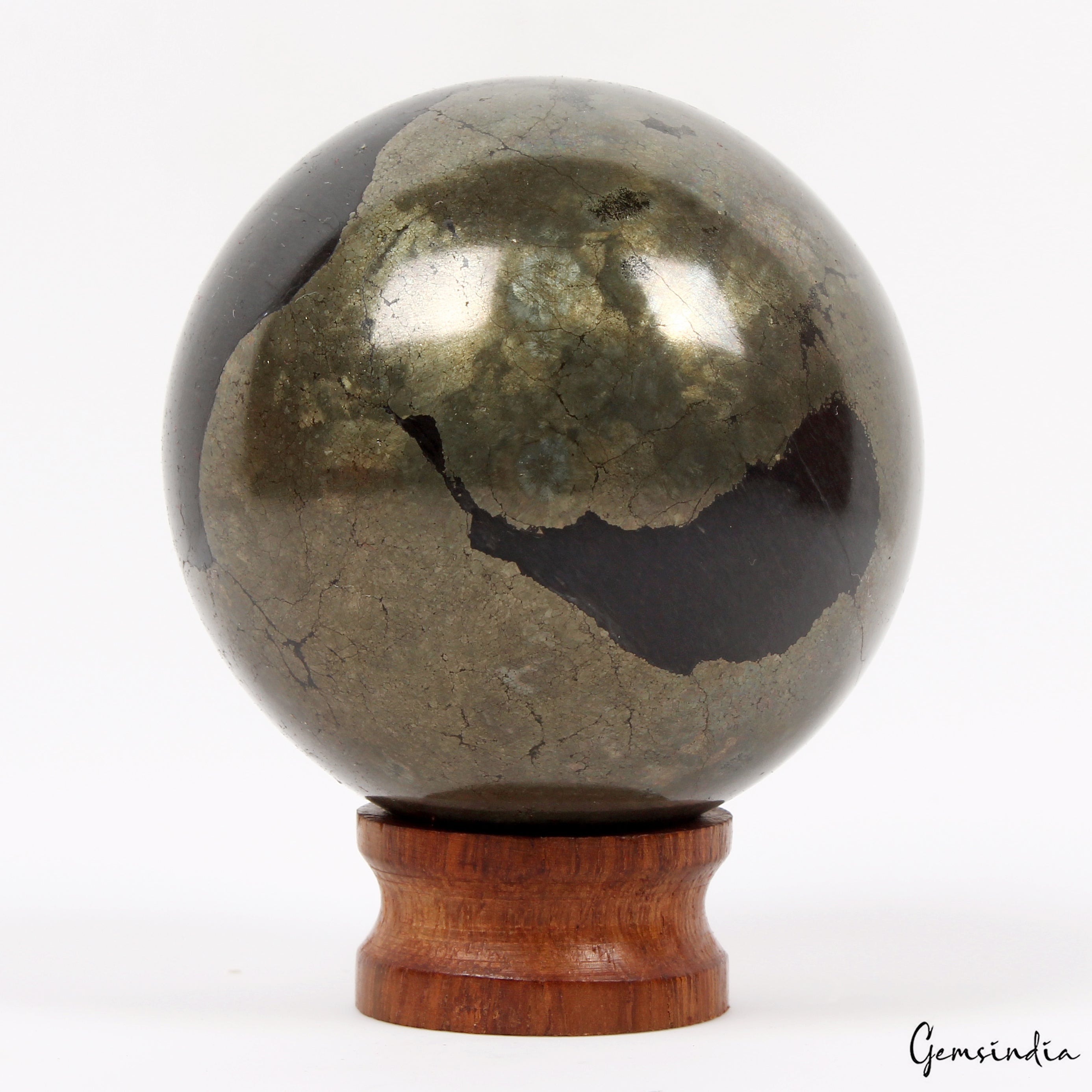 1700 Ct Natural Gold Pyrite Crystal Reiki Healing Mineral Gemstone Sphere/Ball