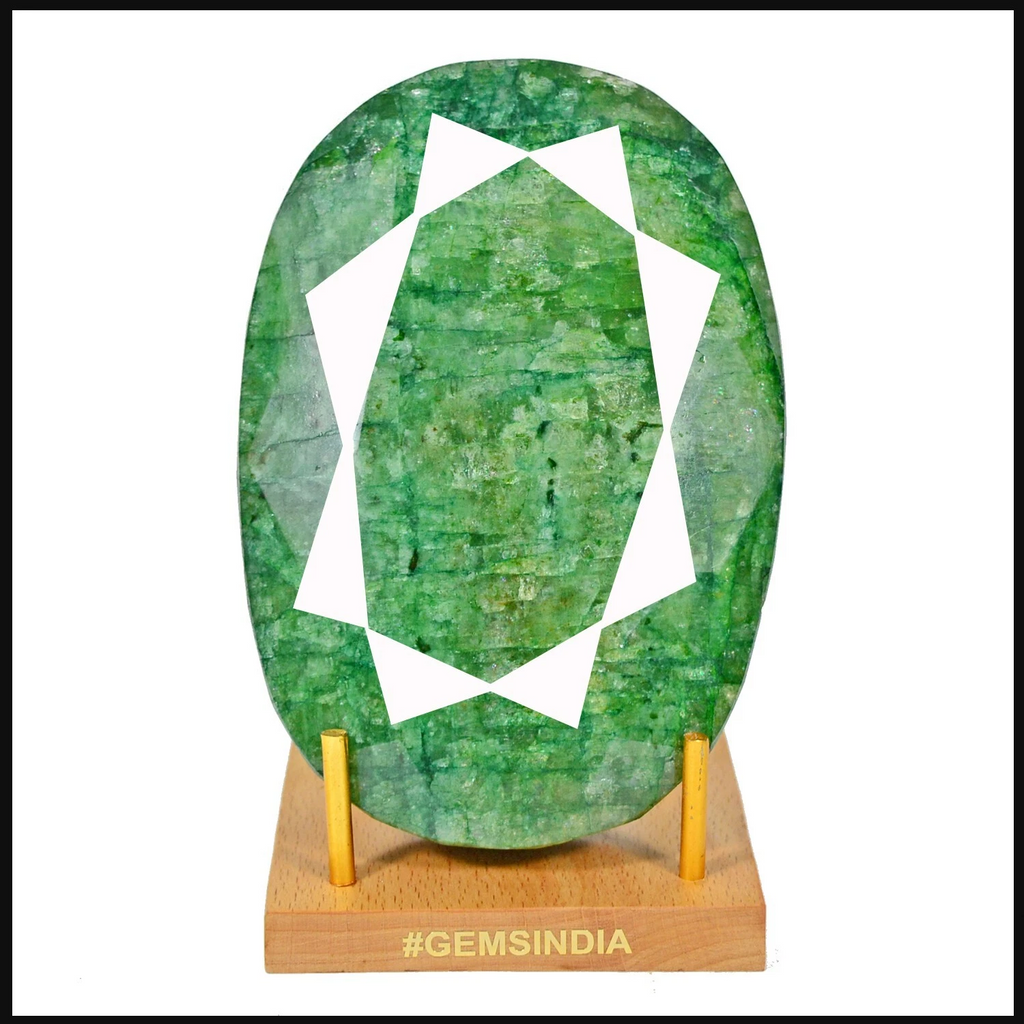 4090 Cts Natural Emerald Oval Cut Earth mined Museum Grade Gemstone with Stand