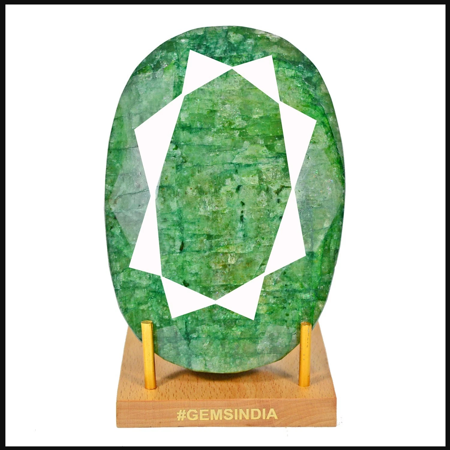 4090 Cts Natural Emerald Oval Cut Earth mined Museum Grade Gemstone with Stand