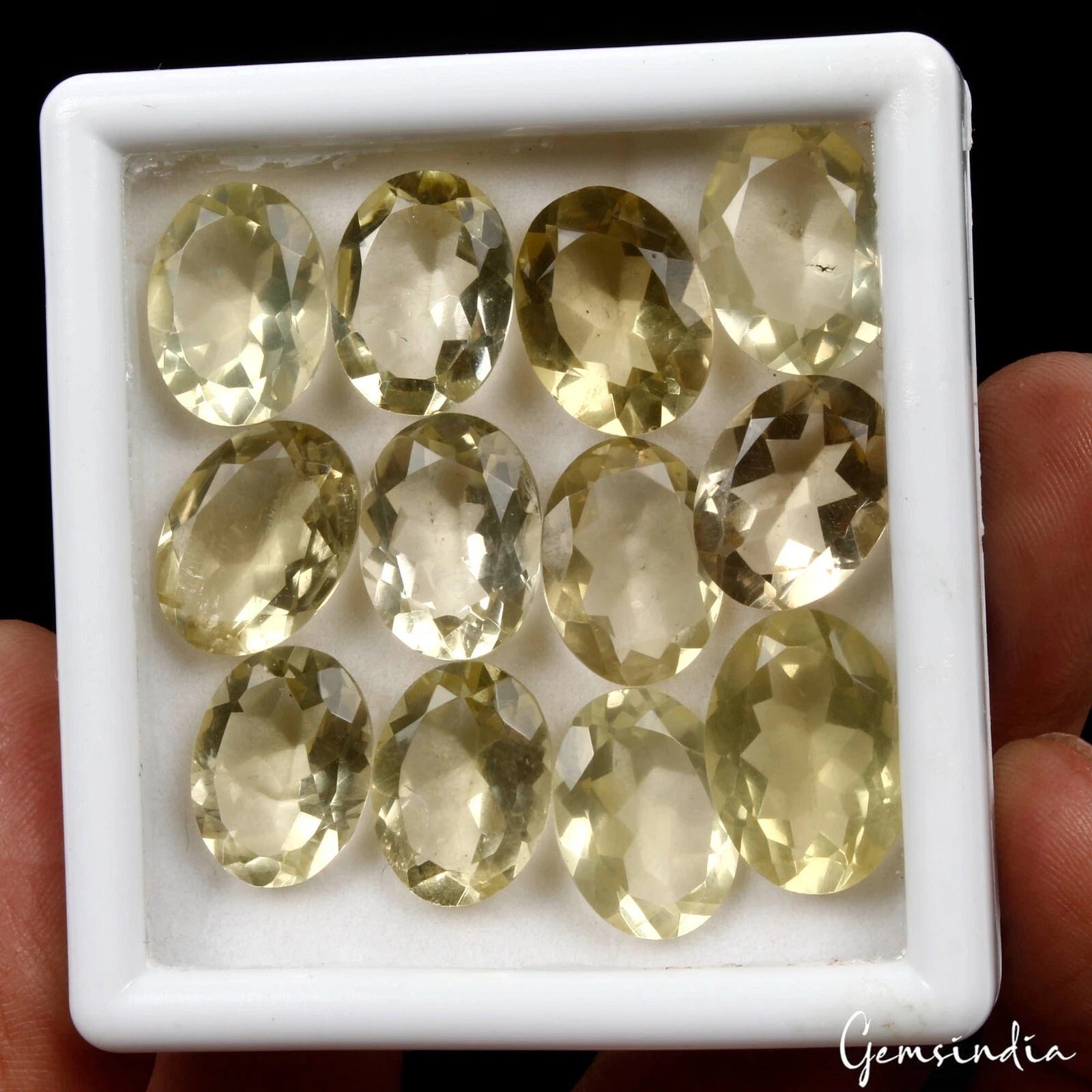 97.70 Ct Natural Untreated Lemon Quartz Citrine Oval Cut Faceted Loose Gems Lot
