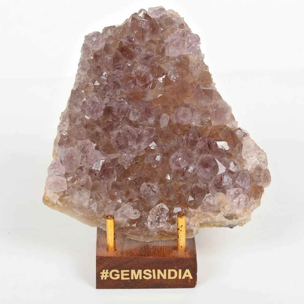 Amethyst Crystal Cluster, Untreated, Purple — 95 x 89 x 19mm, 1090 Ct, Uruguay