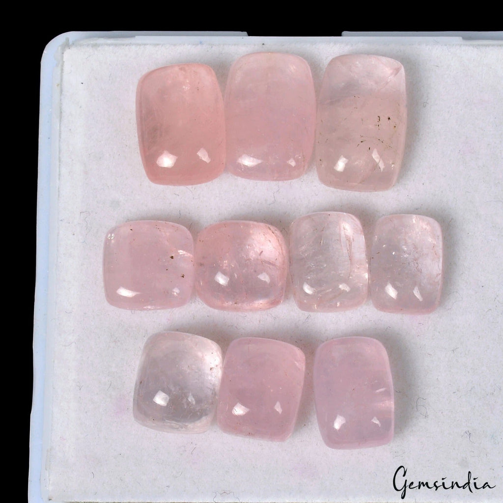 34.10 Ct Natural Untreated Pink Morganite Cushion Cabochon Loose Gems Lot 10 Pcs