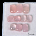 Morganite Lot, Cabochon, Cushion Cabochon, Untreated — 10 Pieces, 8mm to 13mm, 34.10 Ct, Brazil