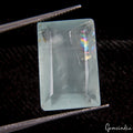 Certified 9.70Ct AAA Natural Rainbow Shine Blue Aquamarine Loose Emerald Cut Gem