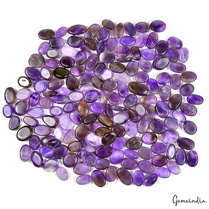 1000 Cts/158 Pcs Natural Untreated Purple AMethyst Oval Cab Loose Wholesale Gems