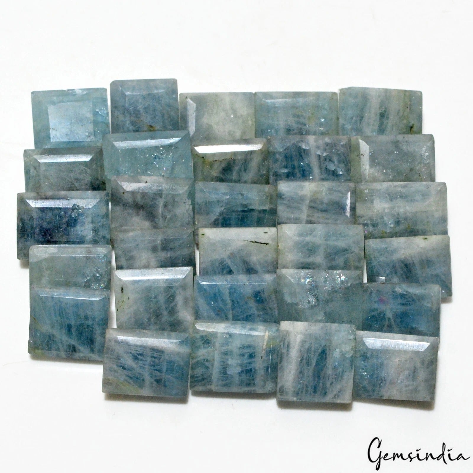 370 Ct/29 Pcs Natural Untreated Blue Beryl Aquamarine Baguette Cut Loose Gems