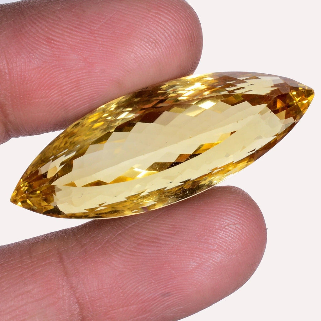 Marquise Cut Natural Unheated Rich Yellow Citrine Brazil 56.70 ct Certified Gem
