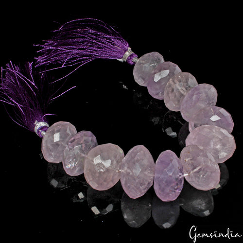 Amethyst Beaded Strand, Untreated, Purple — 12 Pieces, 18mm to 22mm, 440 Ct, Brazil