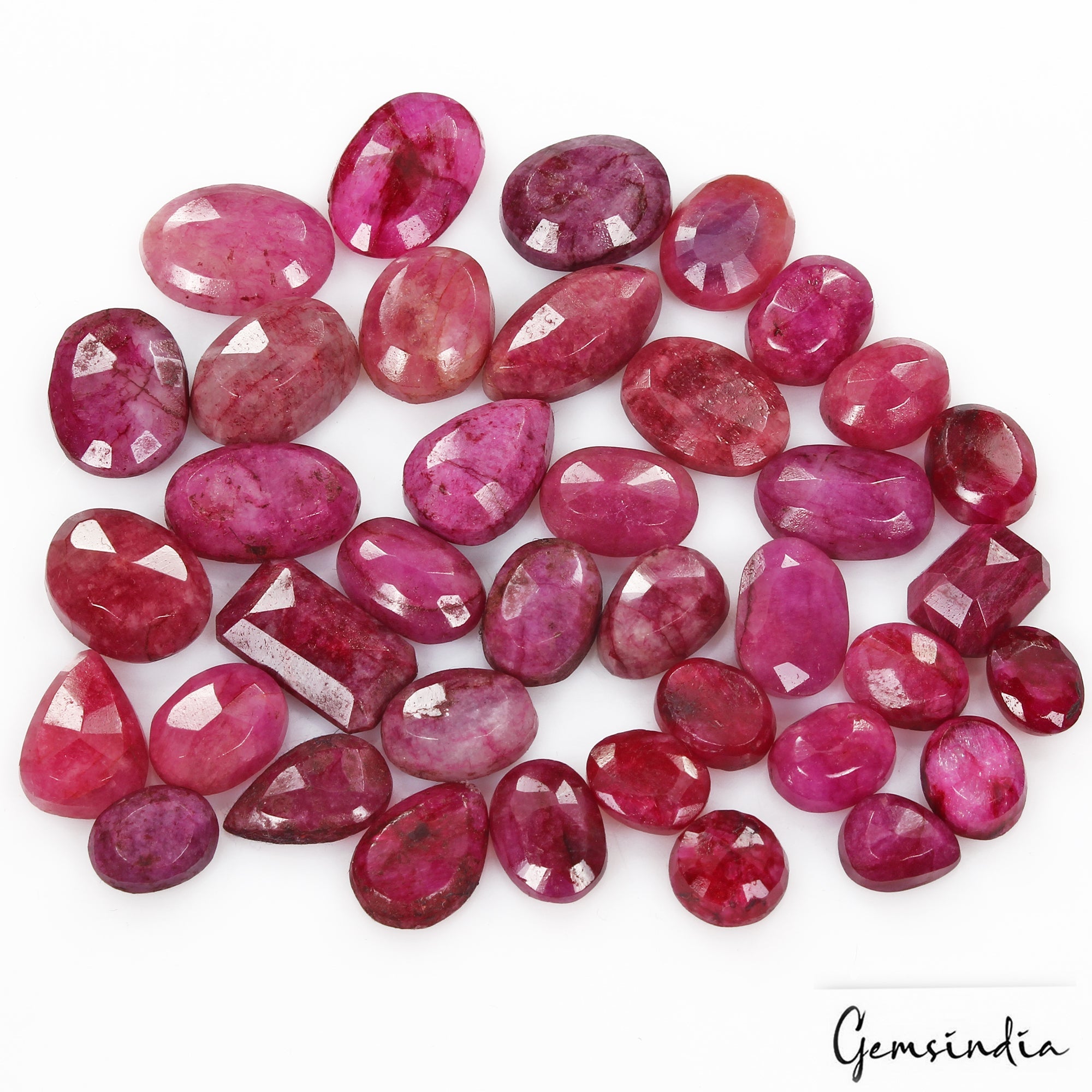 188.60 Cts/13 Pcs Natural USA Red Beryl Bixbite Mix Cut Loose Gems For Jewelry