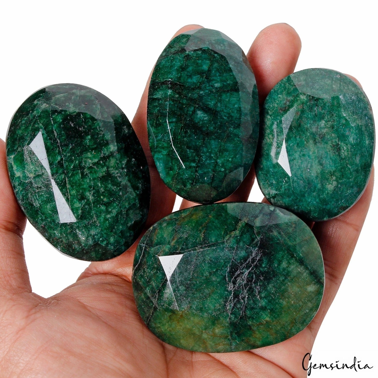 2060 Ct/4 Pcs Natural Brazilian Bottle Green Emerald Oval Cut Huge Loose Gem Lot
