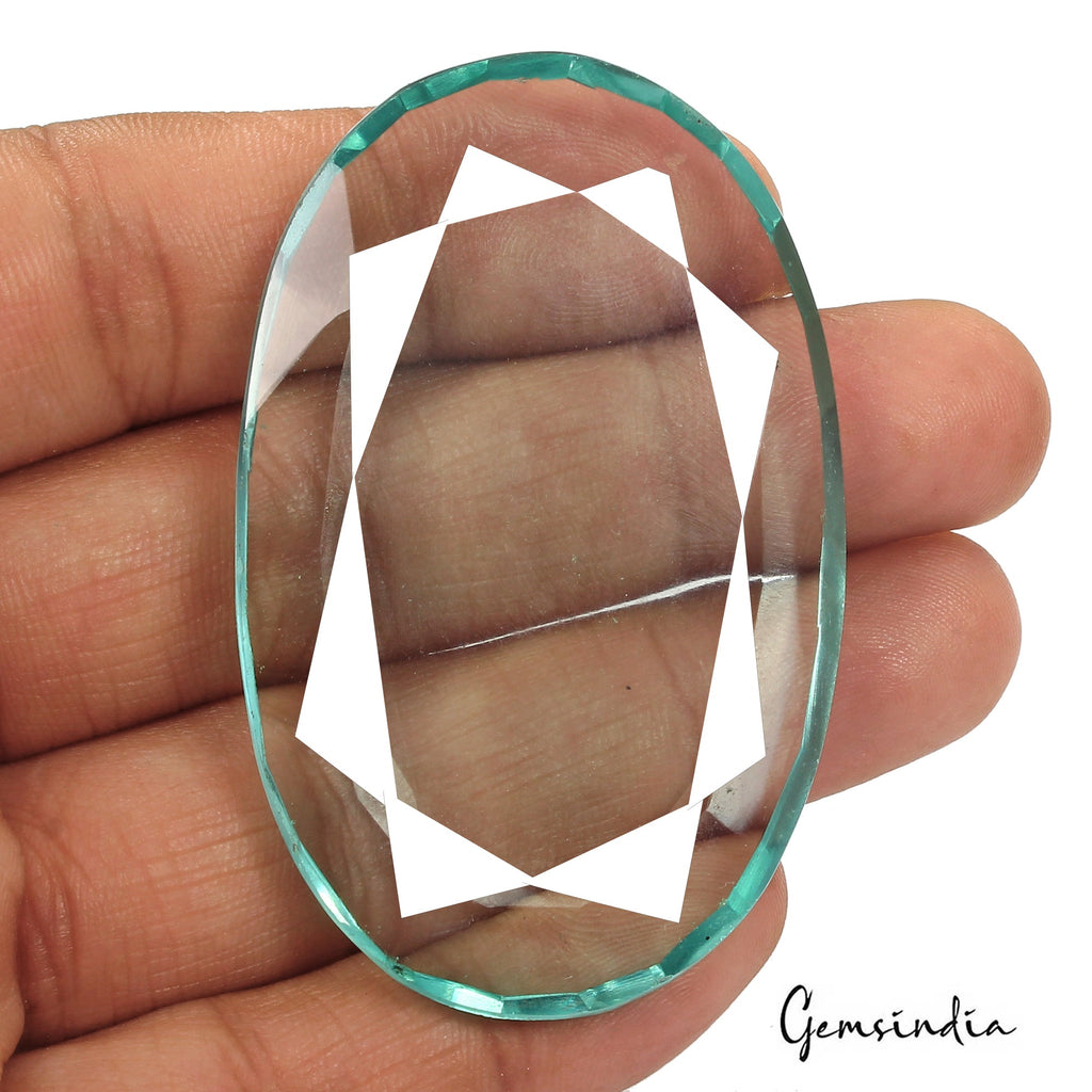 180 Cts Hydro Aquamarine Teal Green Oval Cut Lab Created Gemstone For Pendant