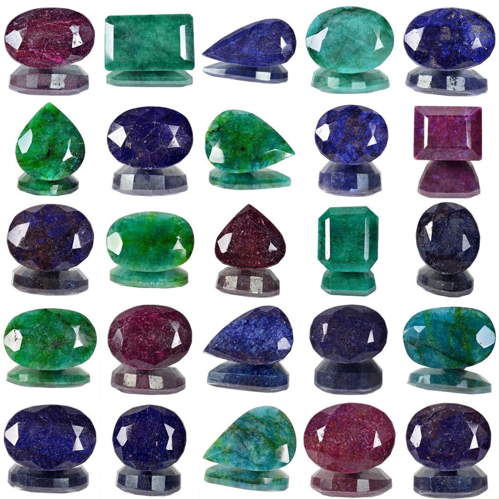 Ruby Lot, Loose Gemstone, Color Enhanced — 25 Pieces, 37mm to 65mm, 7251.60 Ct, Brazil