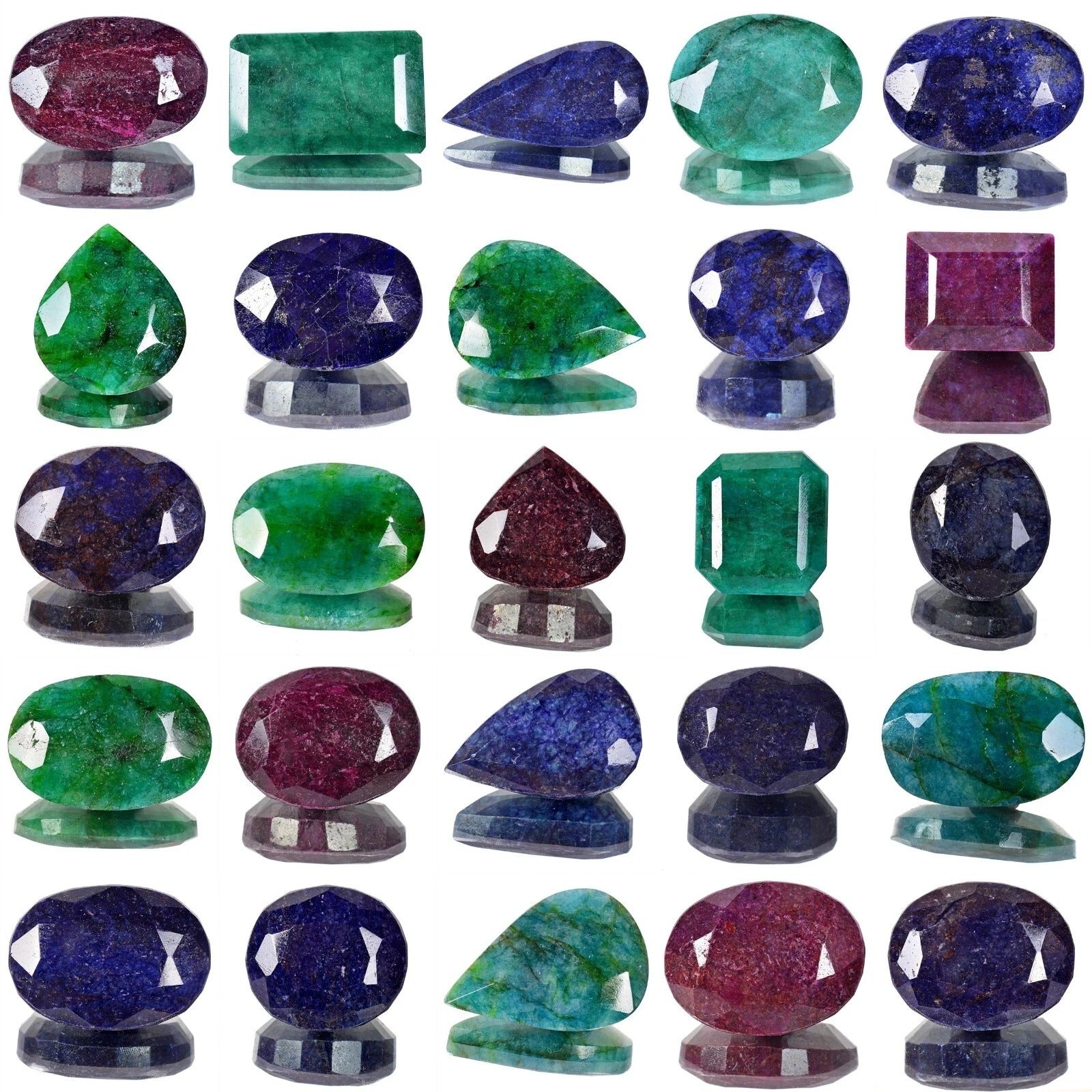 Ruby Lot, Loose Gemstone, Color Enhanced — 25 Pieces, 37mm to 65mm, 7251.60 Ct, Brazil