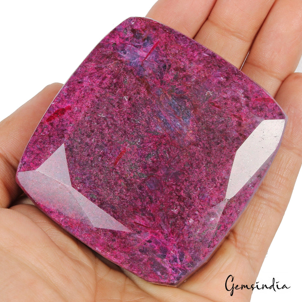 1940 Cts Natural African Dark Red Ruby Cushion Cut Huge Loose Earth Mined Gem