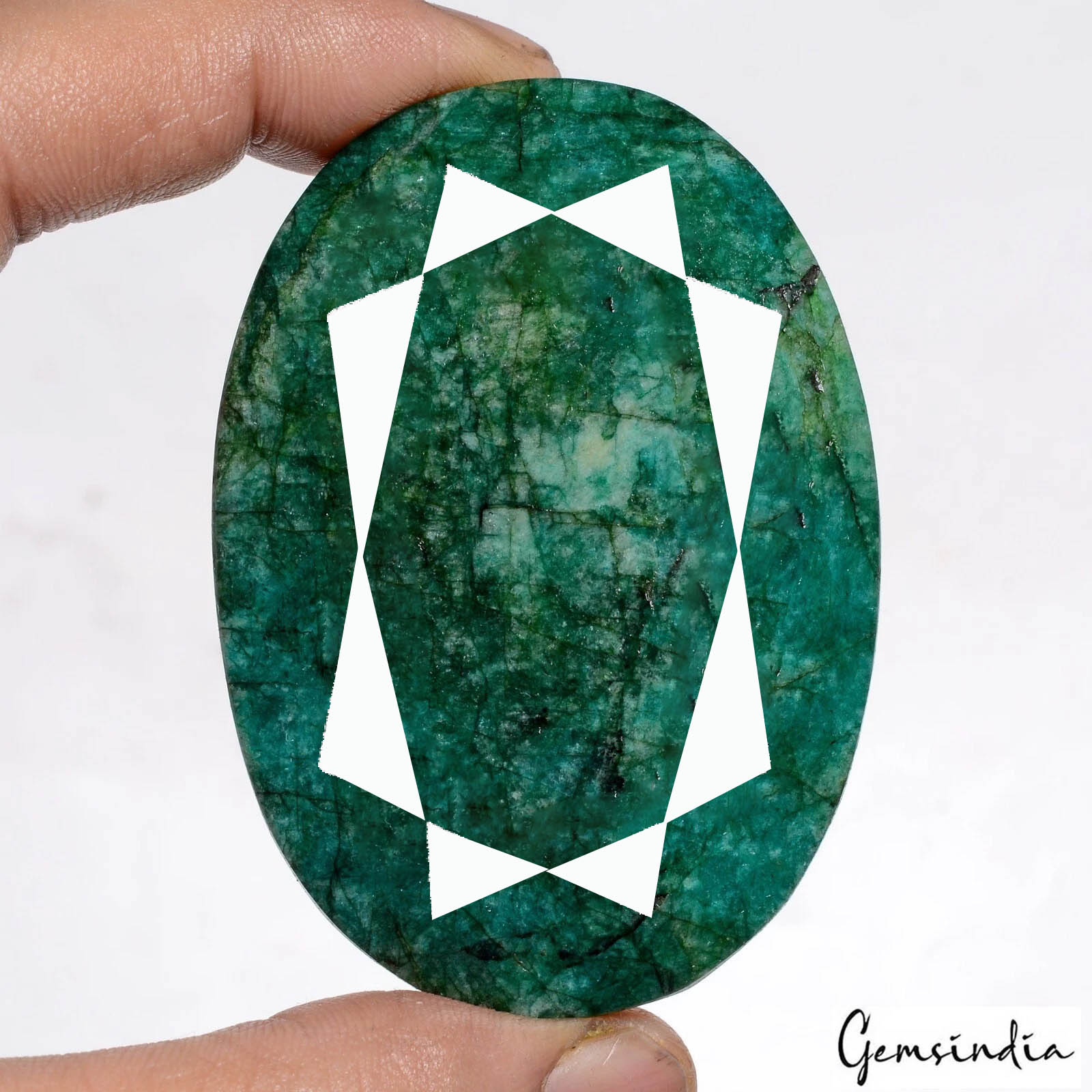 Certified 630 Cts Natural Green Brazilian Emerald Oval Faceted Earth Mined Gems