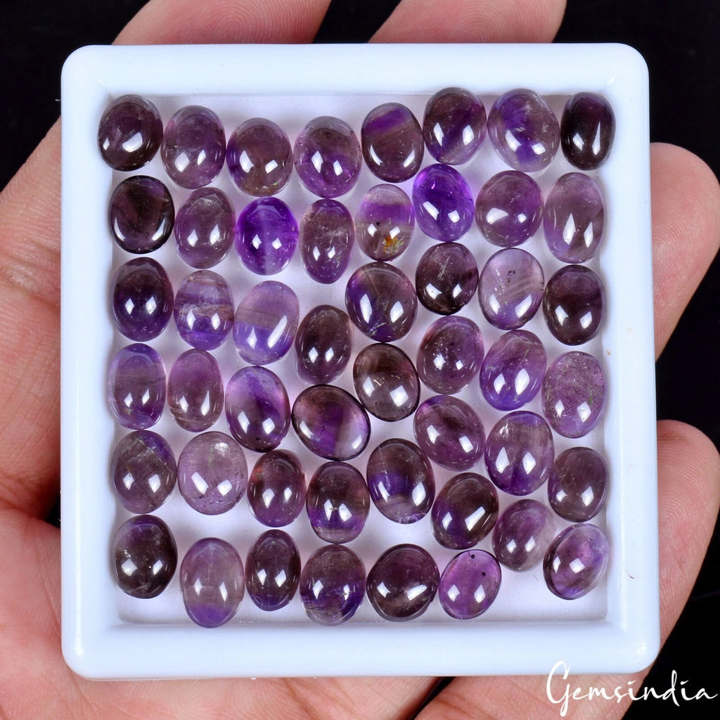 Ametrine Cabochon, Untreated, Bi-Color — 07mm to 09mm, 75.00 Ct
