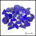 224.80 Cts/34 Pcs Natural Blue Lapis Lazuli 'D' Half Moon Checker Cut Loose Gems