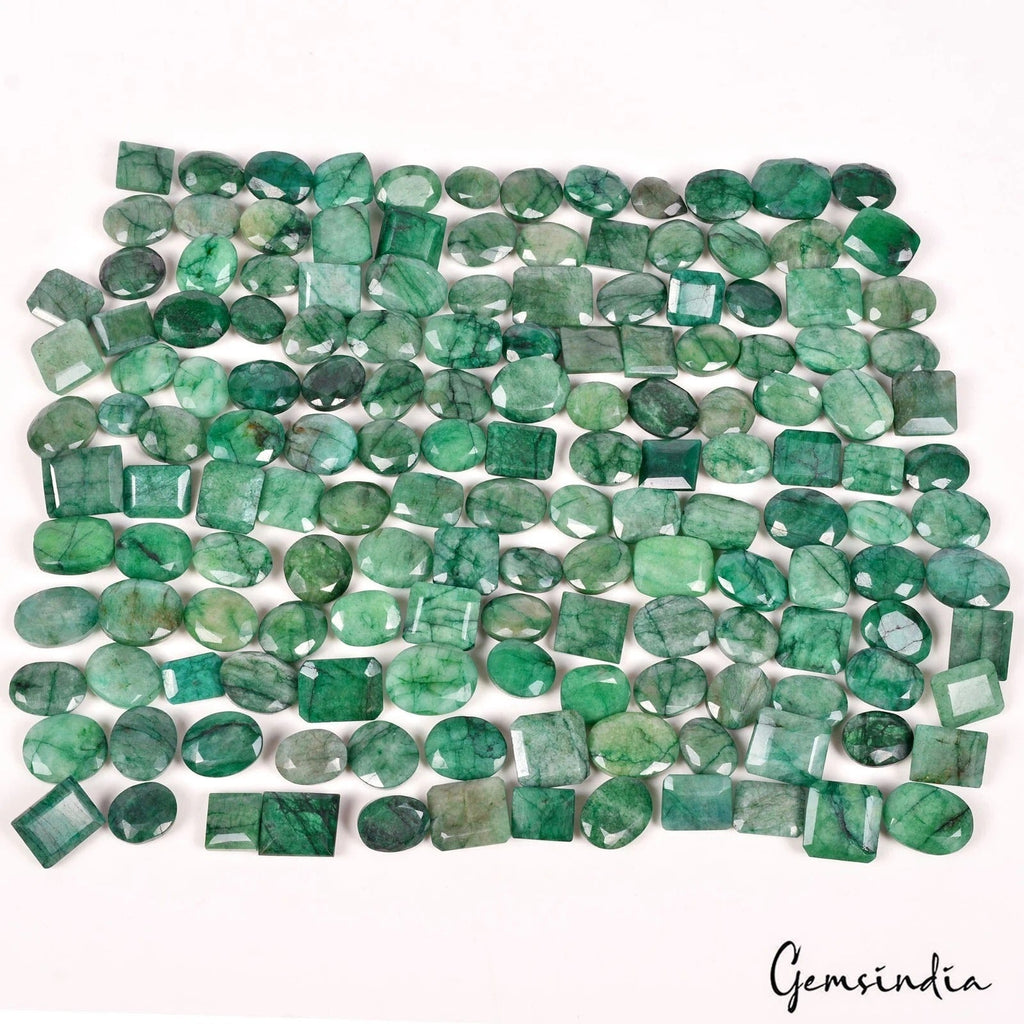 1820 Ct/154 Pcs Natural Brazilian Green Emerald Mix Faceted Cut Gems For Jewelry