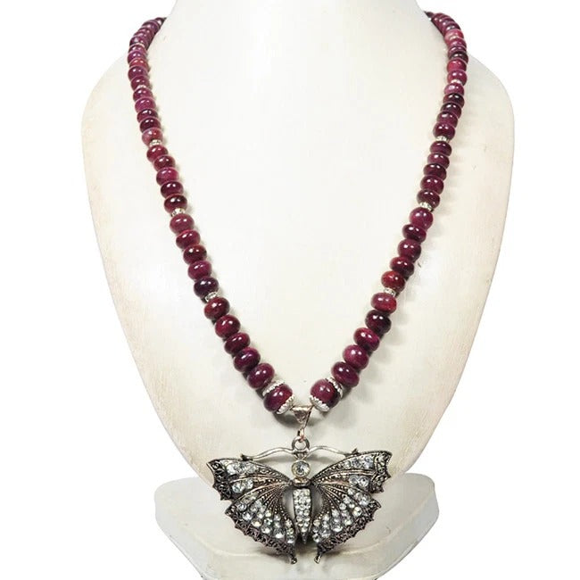 Ruby Necklace, Color Enhanced, RED — 24", 715 Ct, Africa