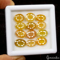 Certified 50 Cts/12 Pcs Natural Untreated Yellow Sapphire Oval Gems For Jewelry