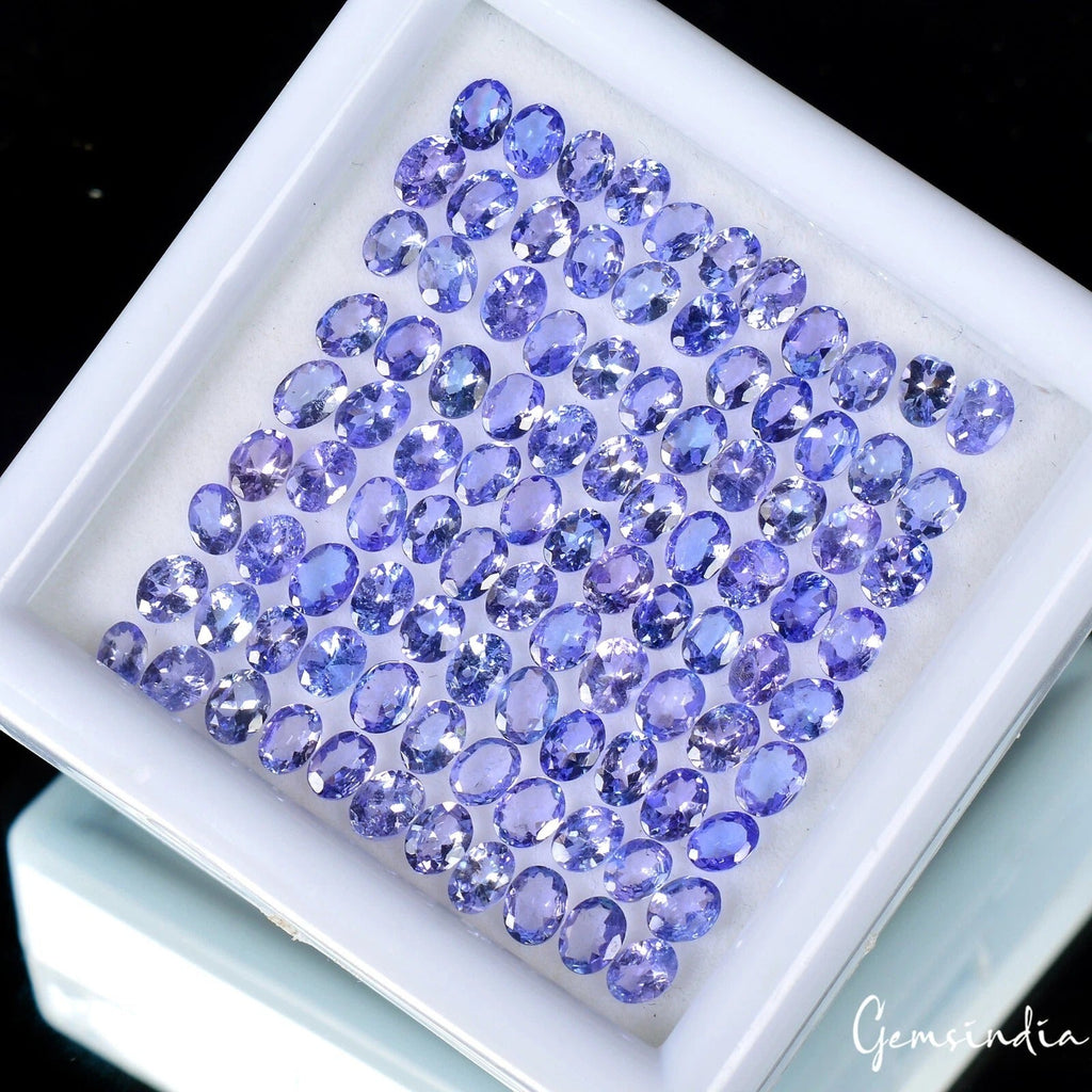 15.40 Ct Natural Tanzanite Violet Blue Oval Cut Faceted 4x3 Loose Gemstones Lot