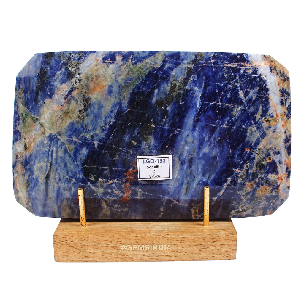 Massive 4 kg Natural Blue Sodalite Rare Octagon Cut Untreated Museum Size Stone