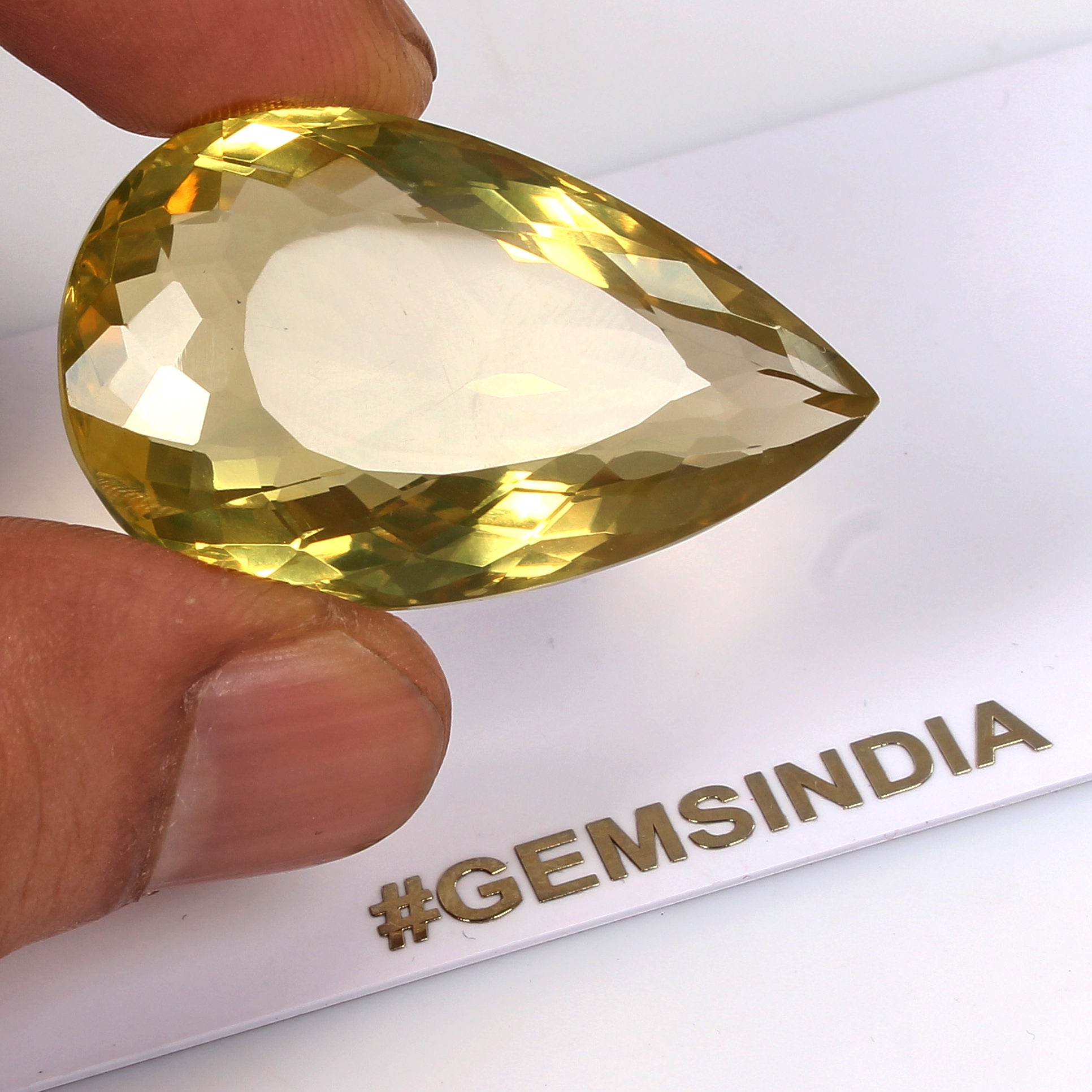 VVS 80.00 Ct Natural Citrine AAA Untreated Huge Faceted Pear Cut Loose Gemstone