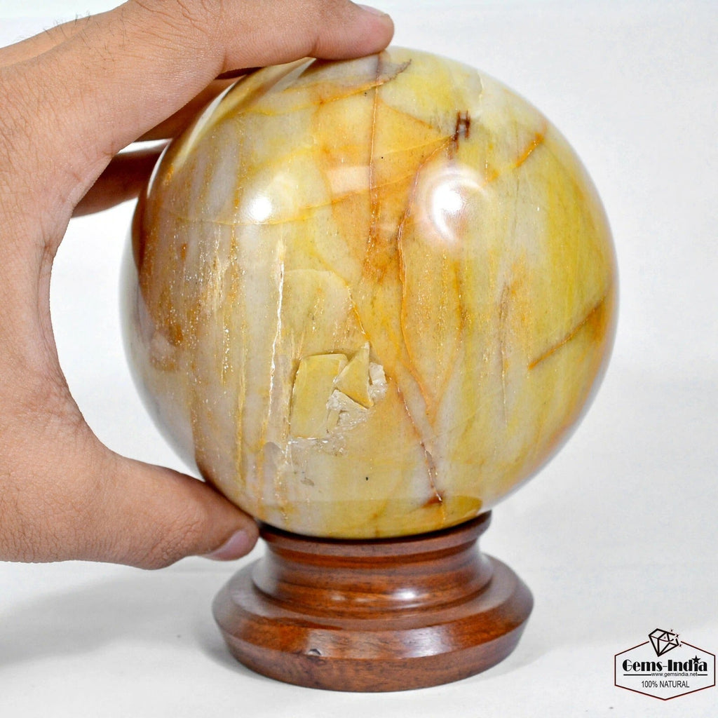 2060 Gram Natural Yellow Aventurine Huge Gem Ball/Sphere Crystal Mineral Healing