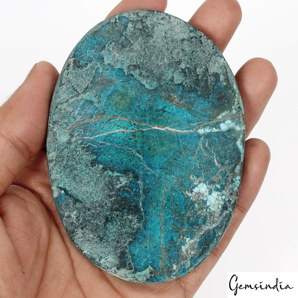 Turquoise Cabochon, Blue — 99x71x9mm, 600 Ct