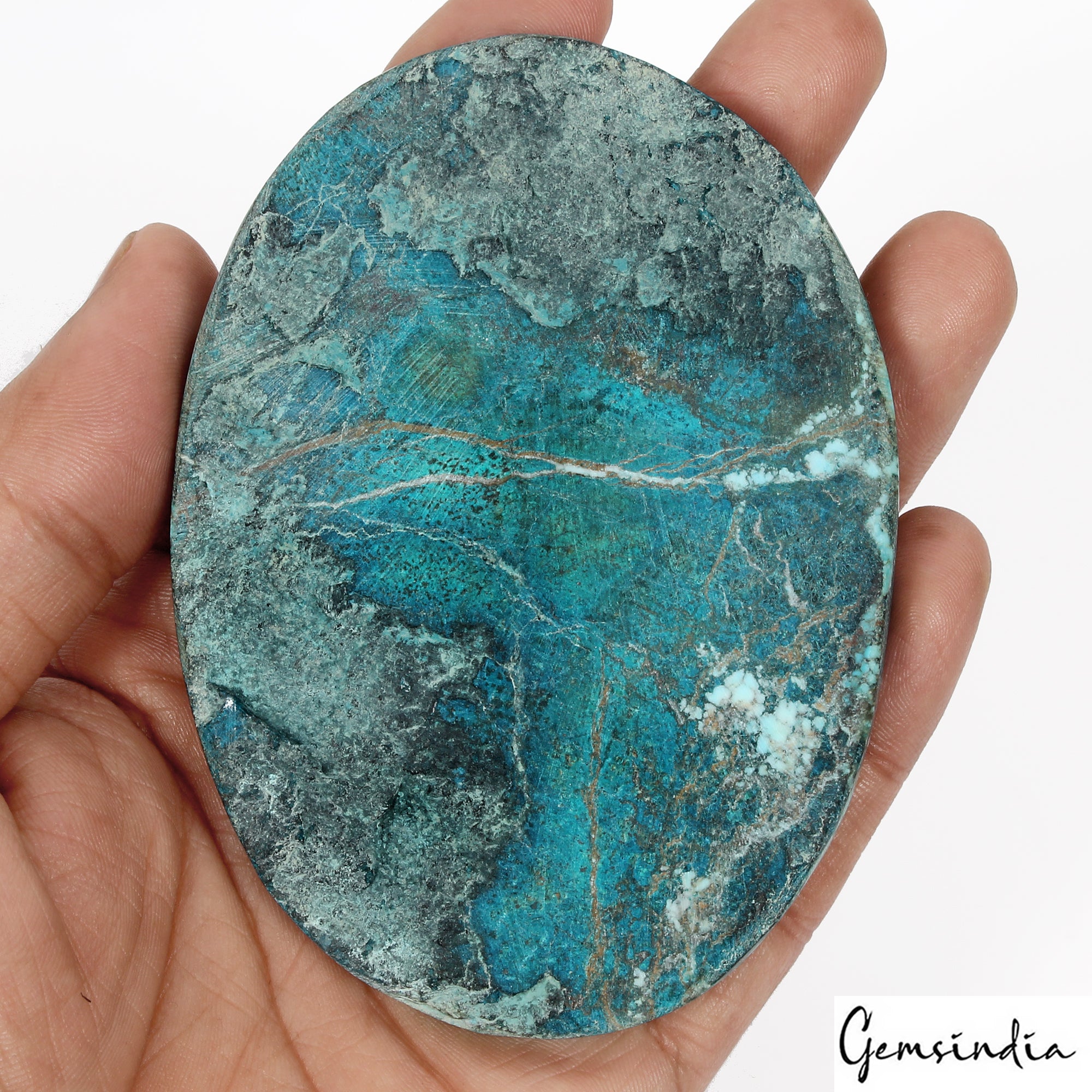 Turquoise Cabochon, Blue — 99x71x9mm, 600 Ct