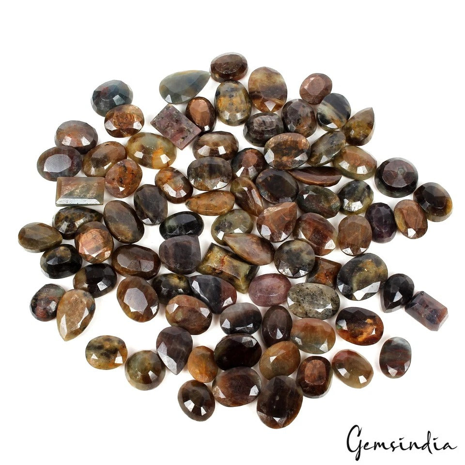 700 Cts/81 Pcs Natural Untreated Multi Color Sapphire Mixed Cut Gems For Jewelry