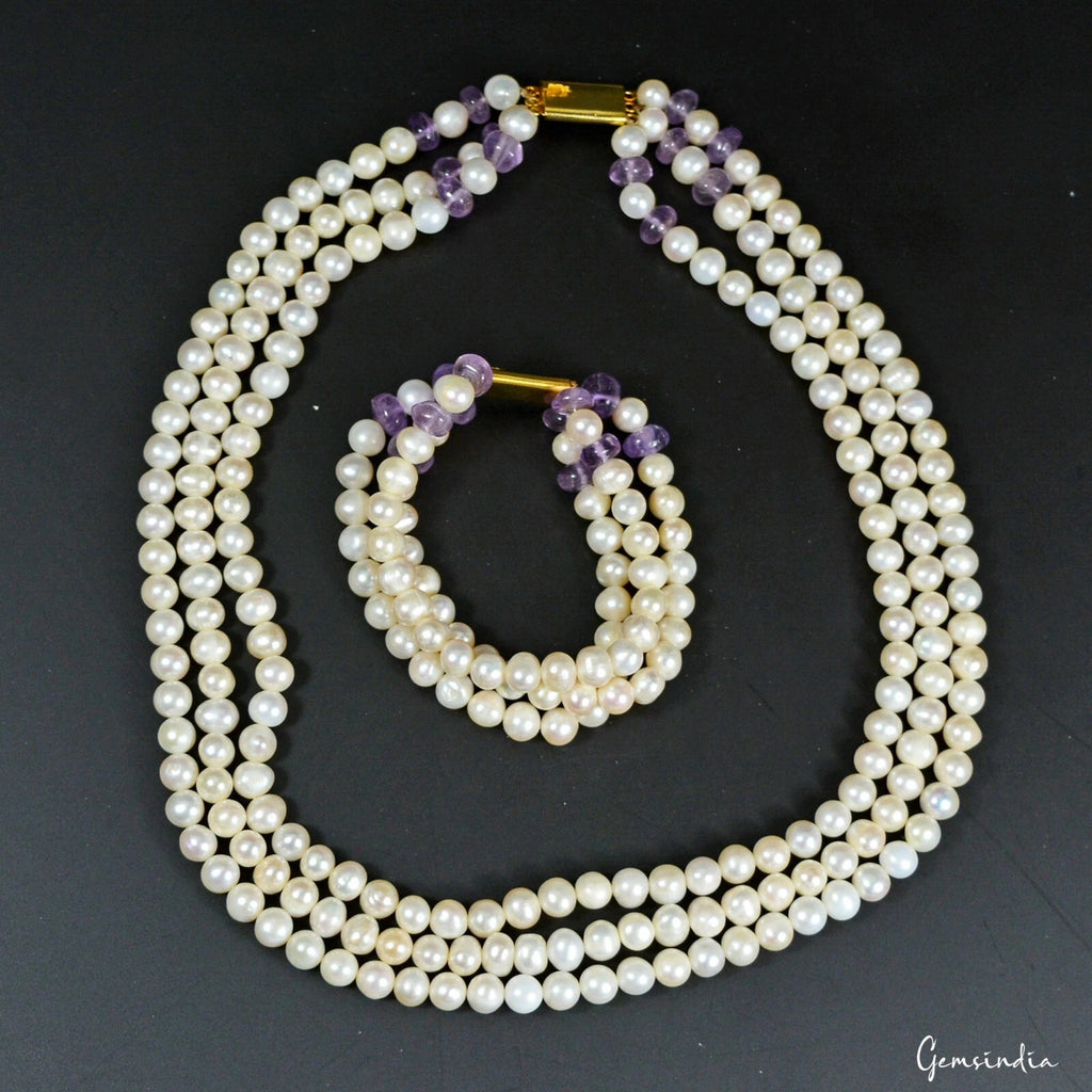 Pearl Necklace, Untreated — 6mm to 8mm, 680.50 Ct, India