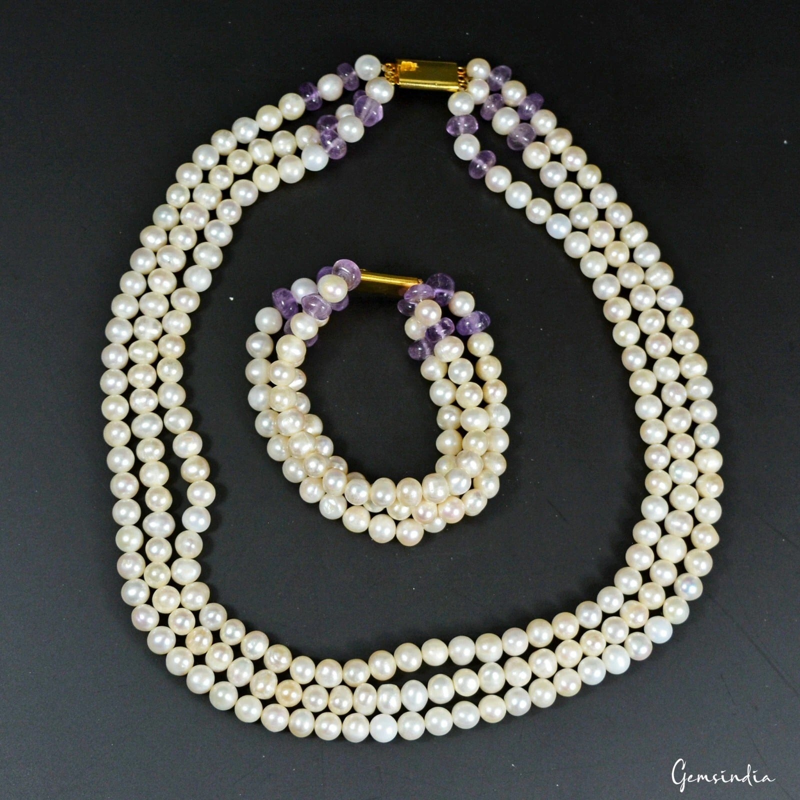 Pearl Necklace, Untreated — 6mm to 8mm, 680.50 Ct, India