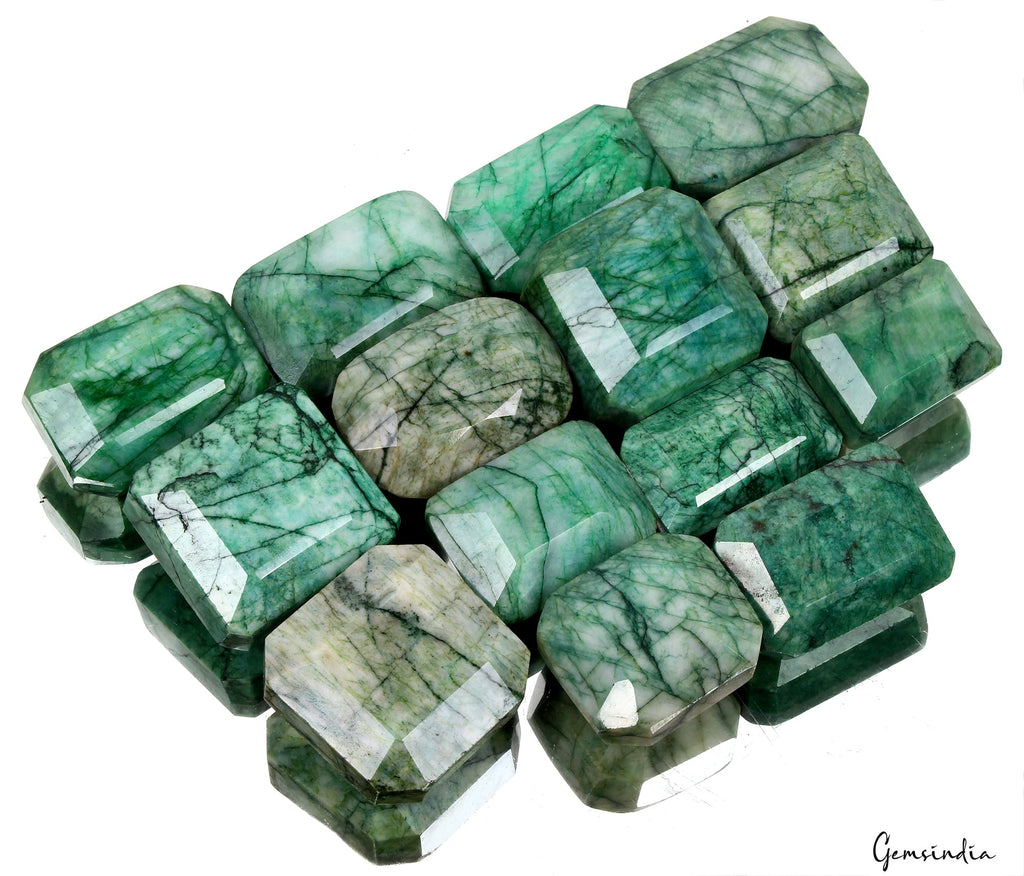 5600 Cts/14 Pcs Natural Brazilian Green Emerald Mix Cut Loose Wholesale Gems Lot