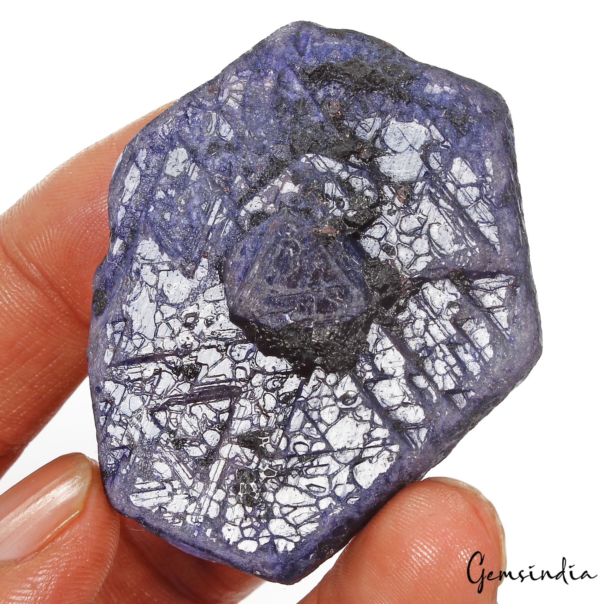 240 Ct Natural Blue Sapphire Uncut Rough Earth Mined Loose Raw Mineral Huge Gem