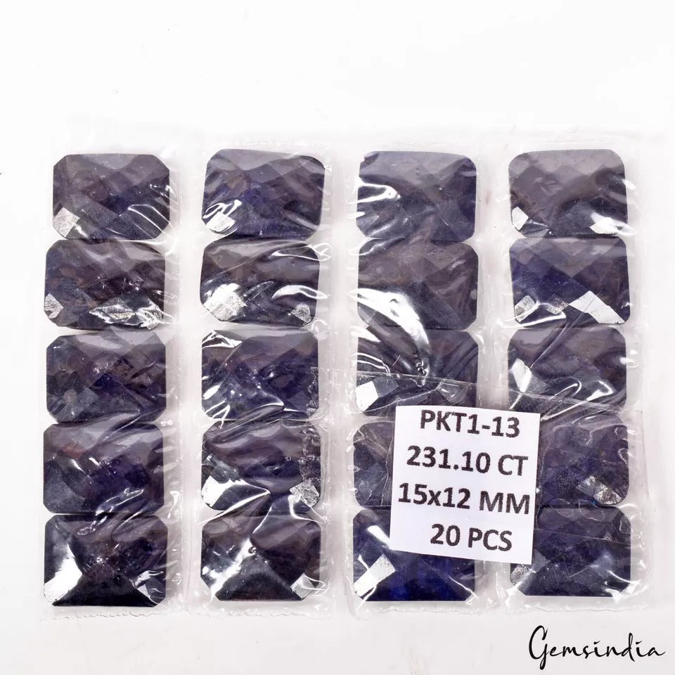 20 Pcs Natural Nice Blue Sapphire 15x12mm Octagon Checker Cut Loose Gemstones